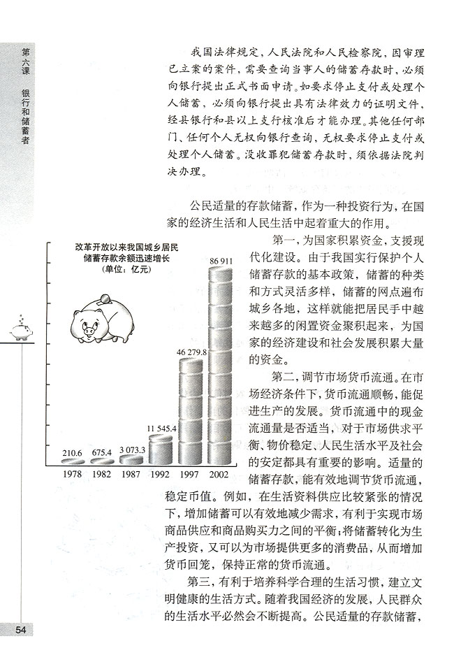 第二节 公民的储蓄 存款储蓄利国利民(第54页)