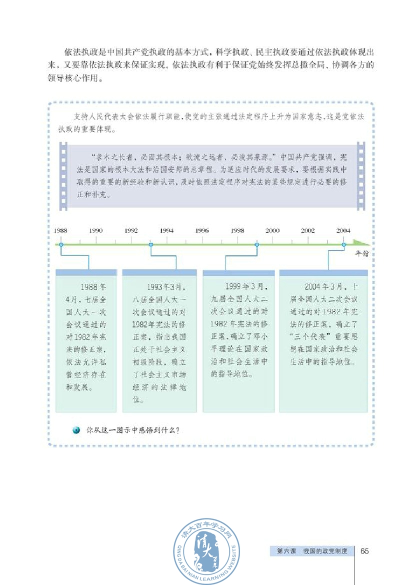 人民代表大会制度：我国的根本政治制度(第65页)