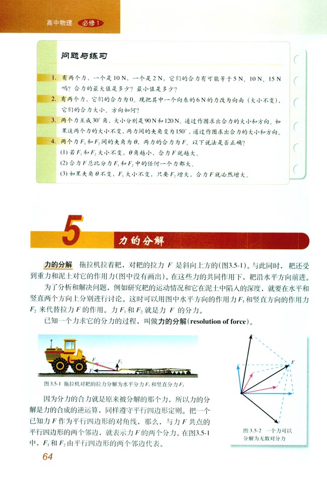 5 力的分解(第64页)