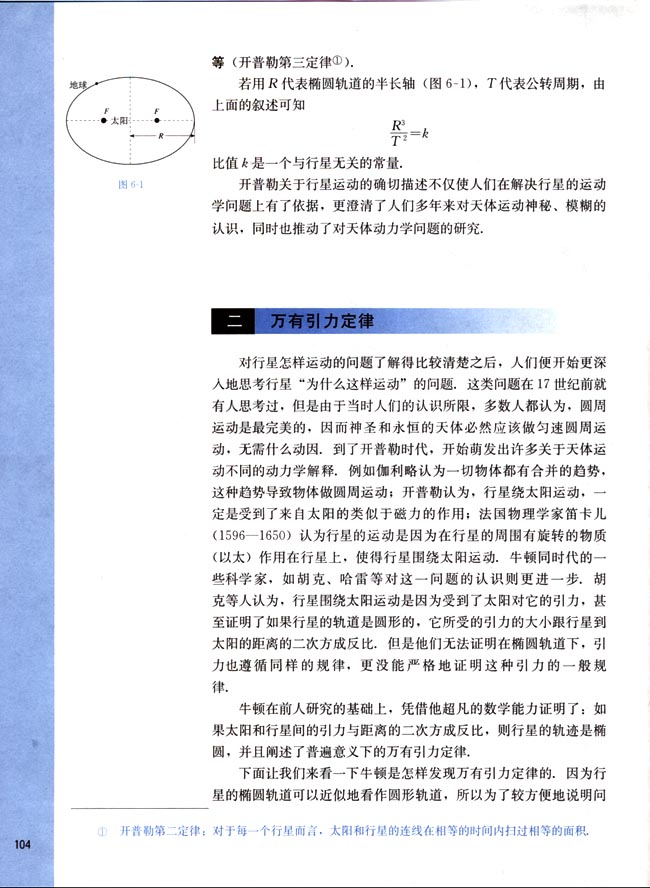 二、万有引力定律(第104页)