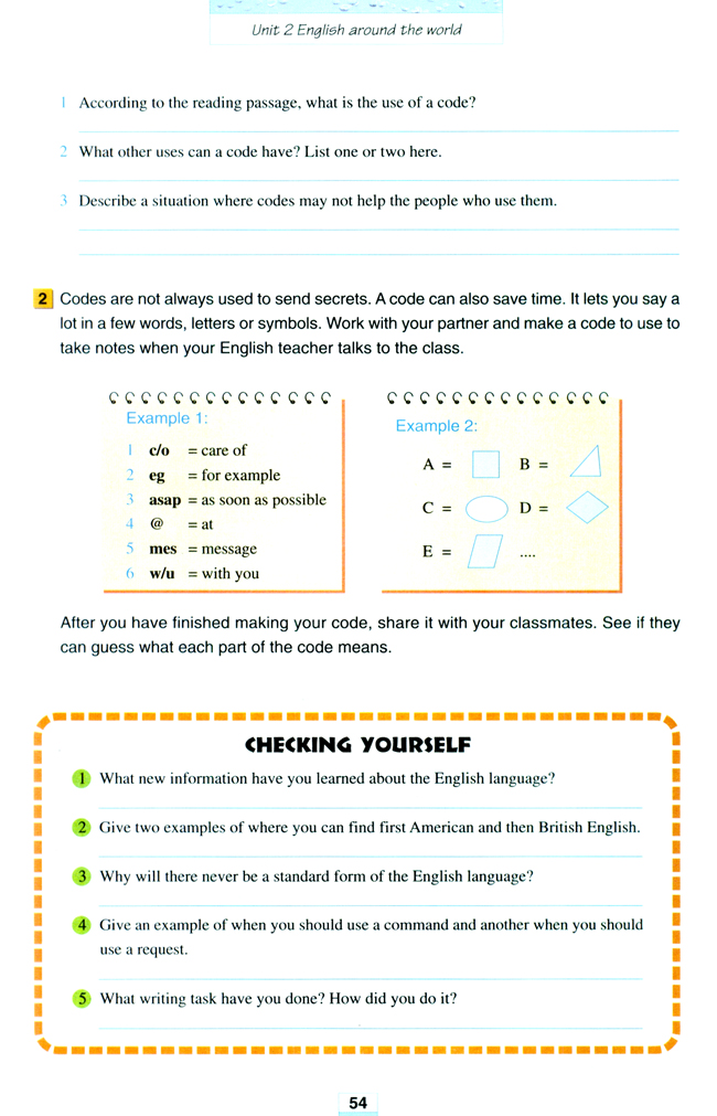 Unit 2 English around the world(第54页)
