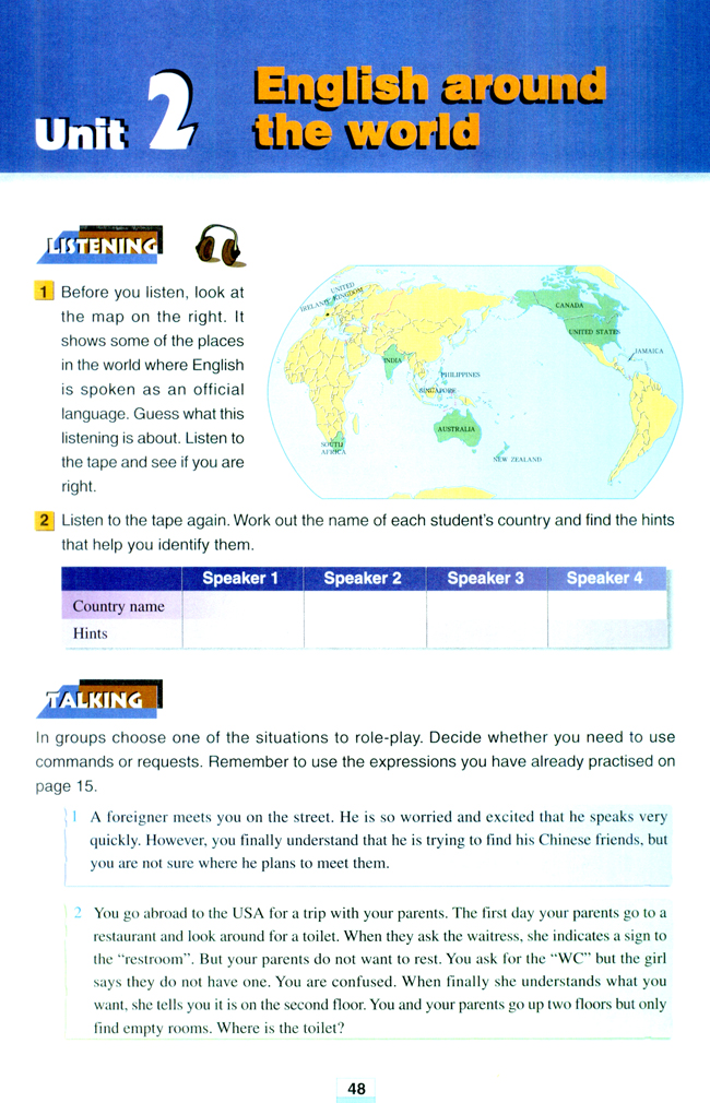 Unit 2 English around the world(第48页)