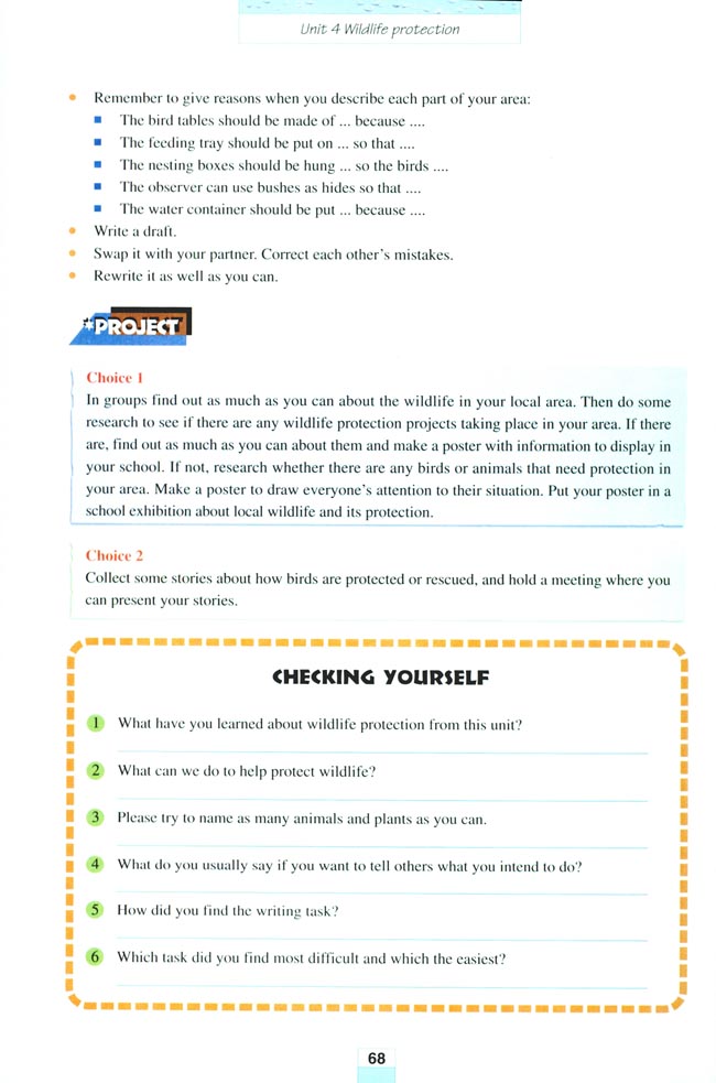 Unit 4 Wildlife protection(第68页)