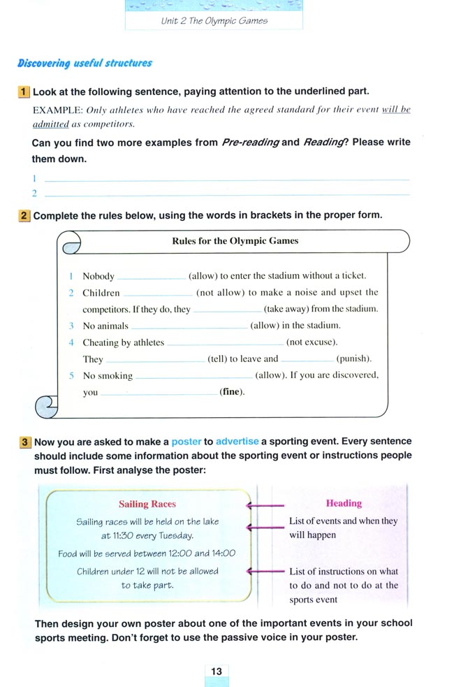 Unit 2 The Olympic Games(第13页)