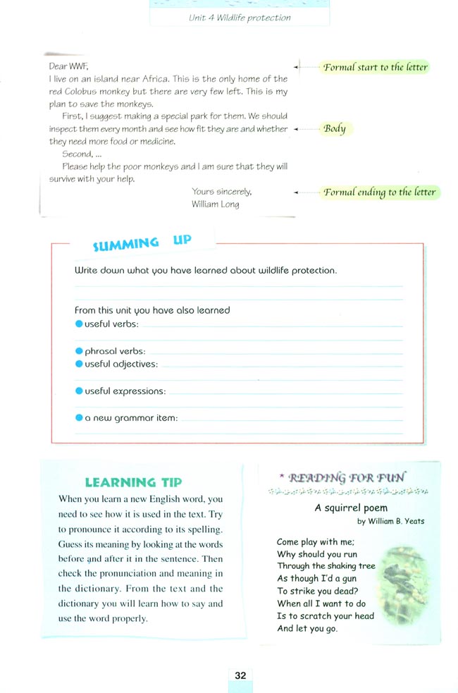 Unit 4 Wildlife protection(第32页)