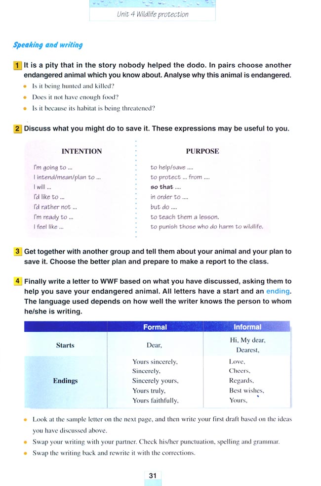 Unit 4 Wildlife protection(第31页)