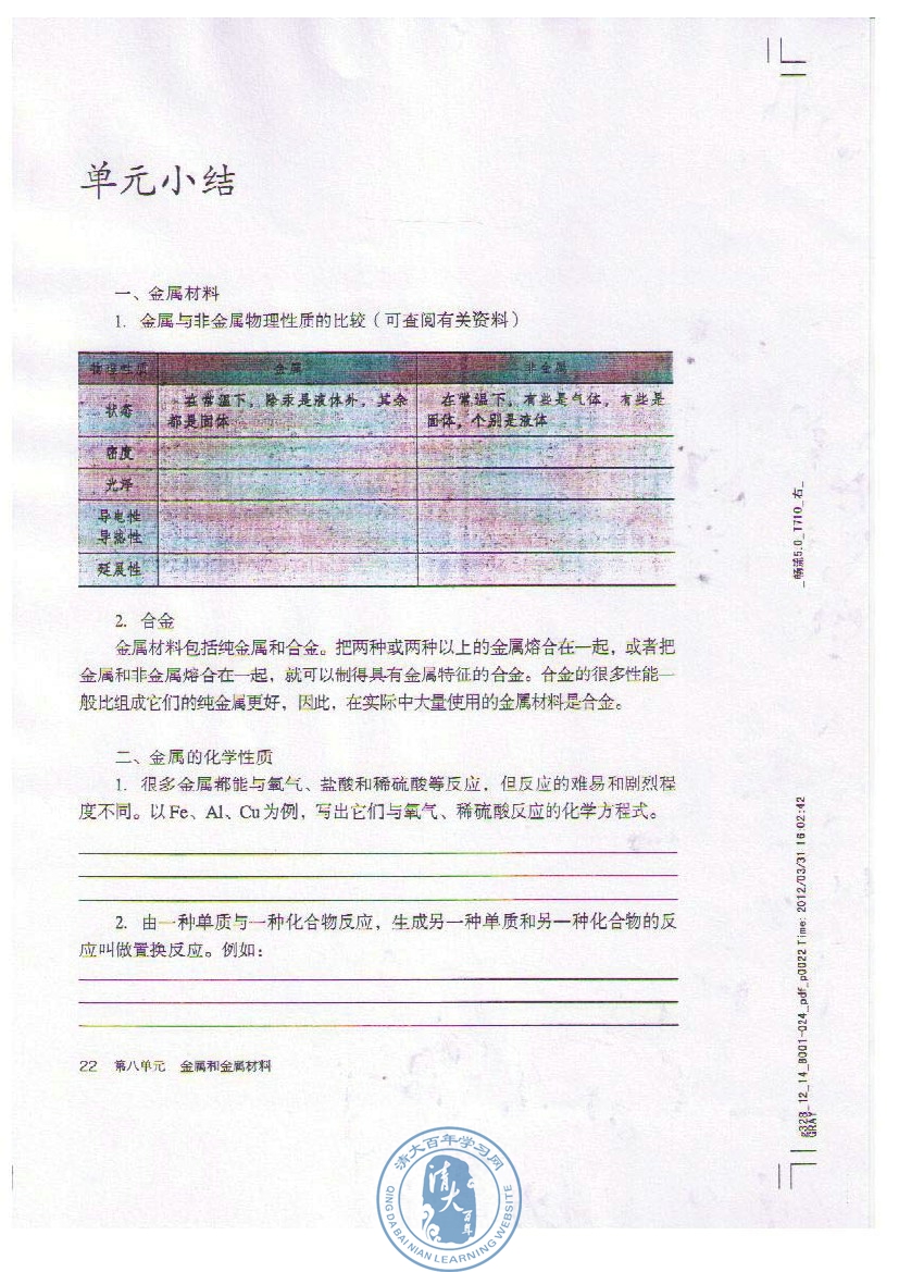 课题3 金属资源的利用和保护(第22页)