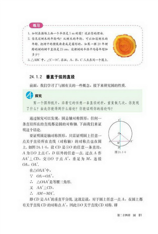 24.1 圆的有关性质(第81页)