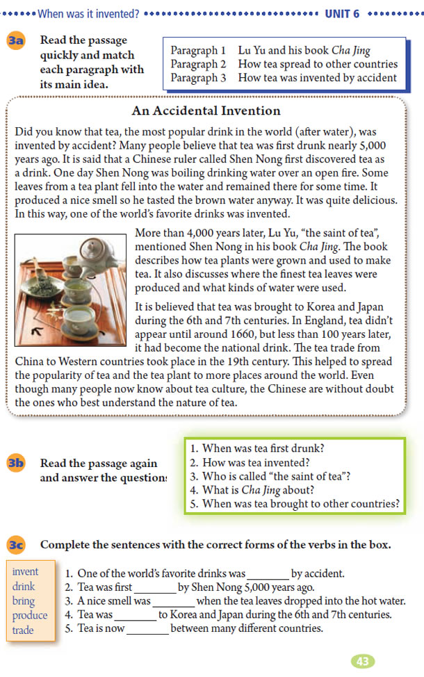 Unit 6 When was it invented?(第43页)