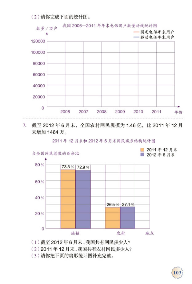 7 扇形统计图(第103页)