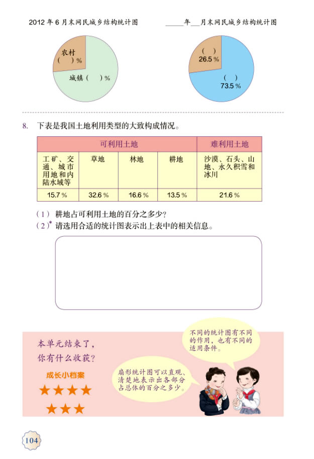 7 扇形统计图(第104页)