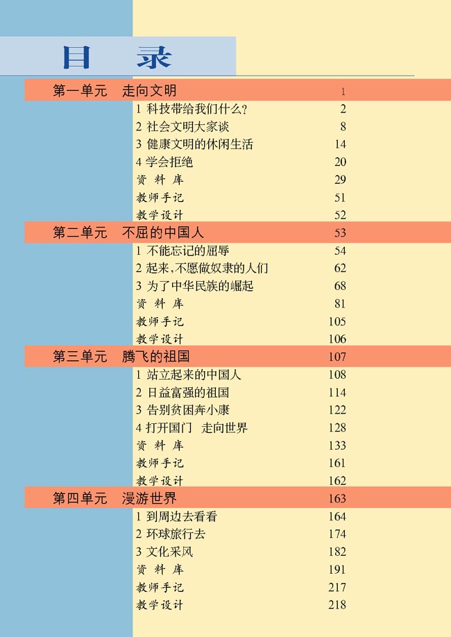 小学六年级品德与生活上册教师教学用书目录