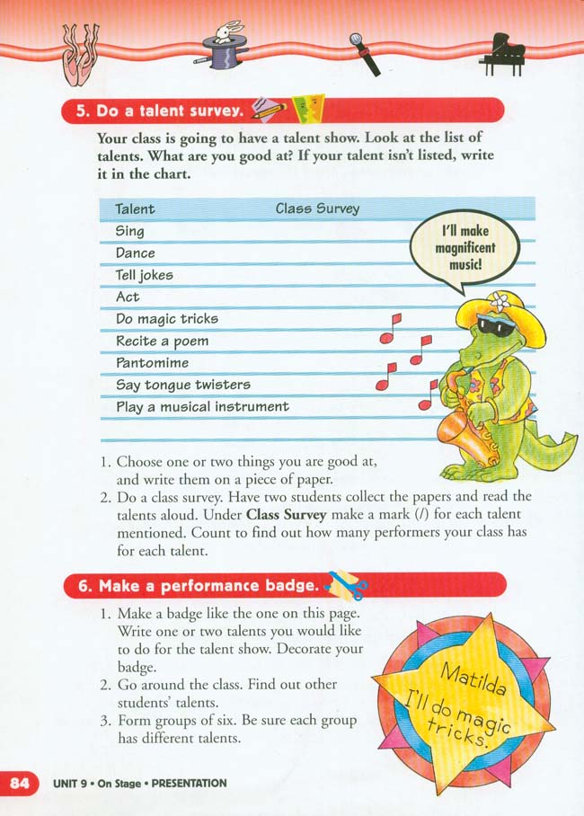 Unit 9 On Stage(第84页)