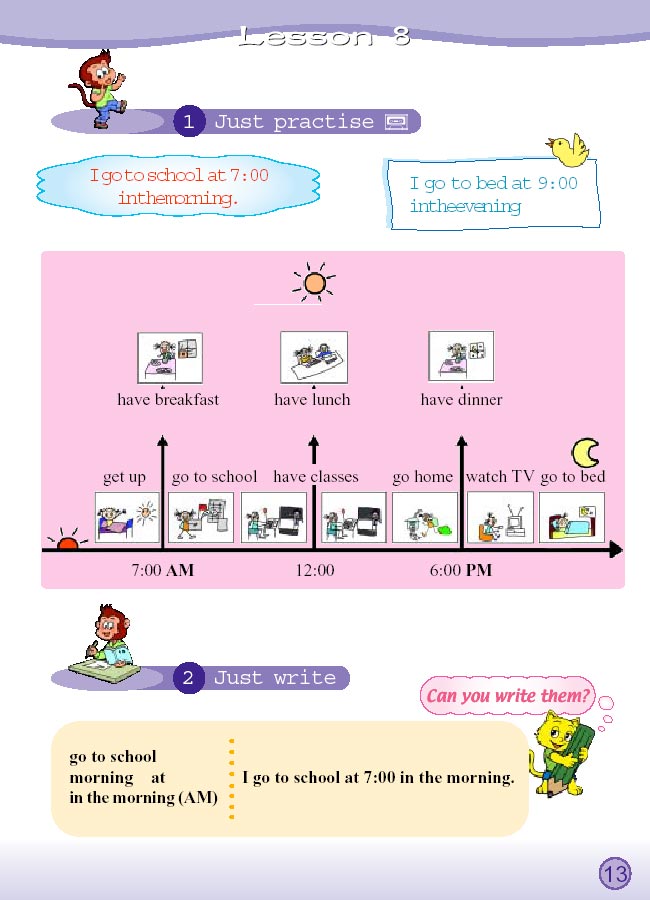 Unit 2 I usually go to school by bus. Lesson 7(第13页)