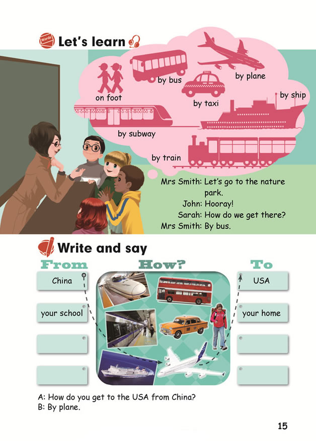 Unit 2 Ways to go to school(第15页)