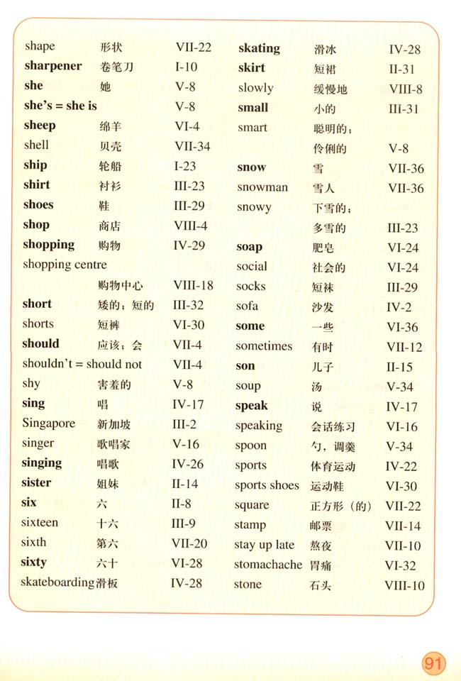 Vocabulary(第91页)