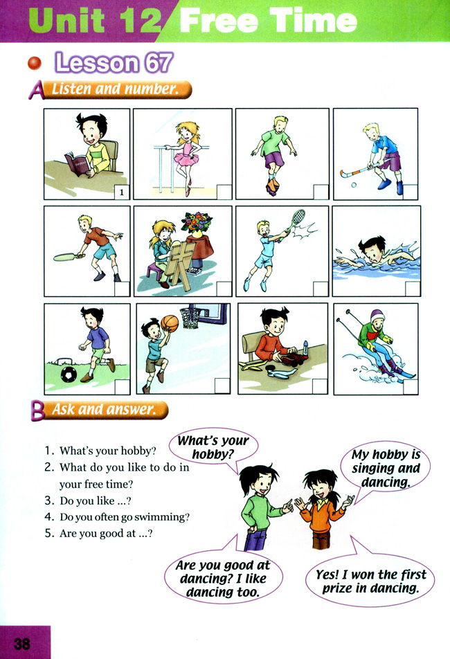 Unit 12 Free Time(第38页)