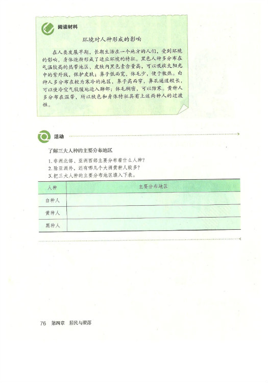 第一节 人口与人种(第76页)