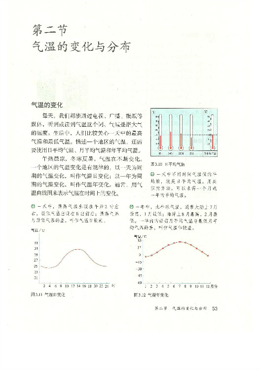 第二节 气温的变化与分布(第53页)