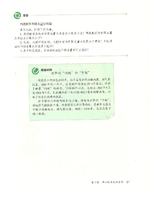 第三节 降水的变化与分布(第61页)