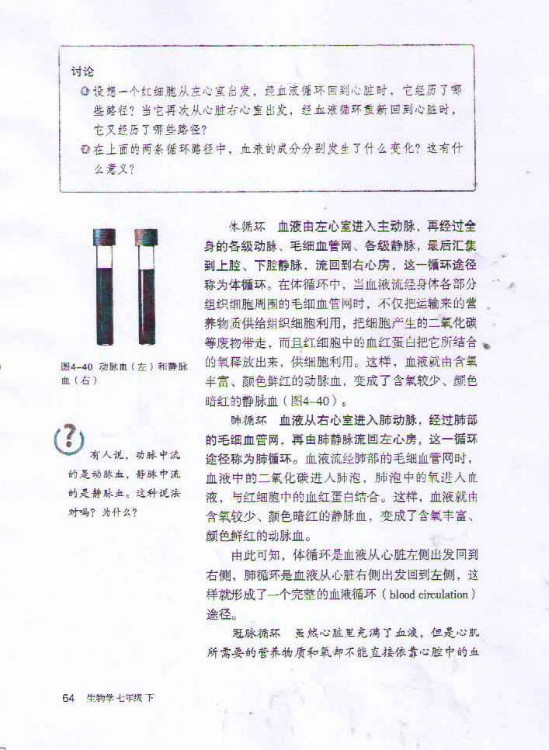 第三节 输送血液的泵──心脏(第64页)