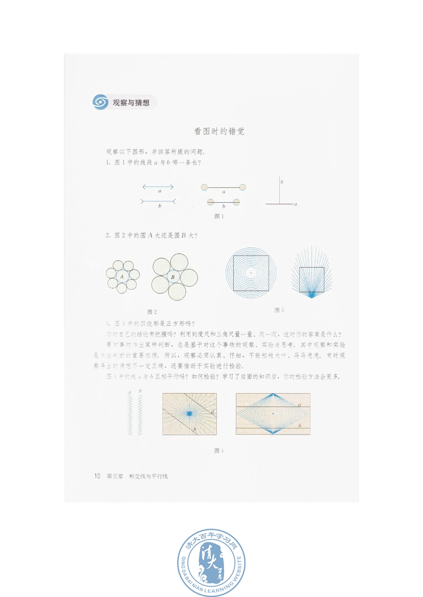 观察与猜想 看图时的错觉(第10页)
