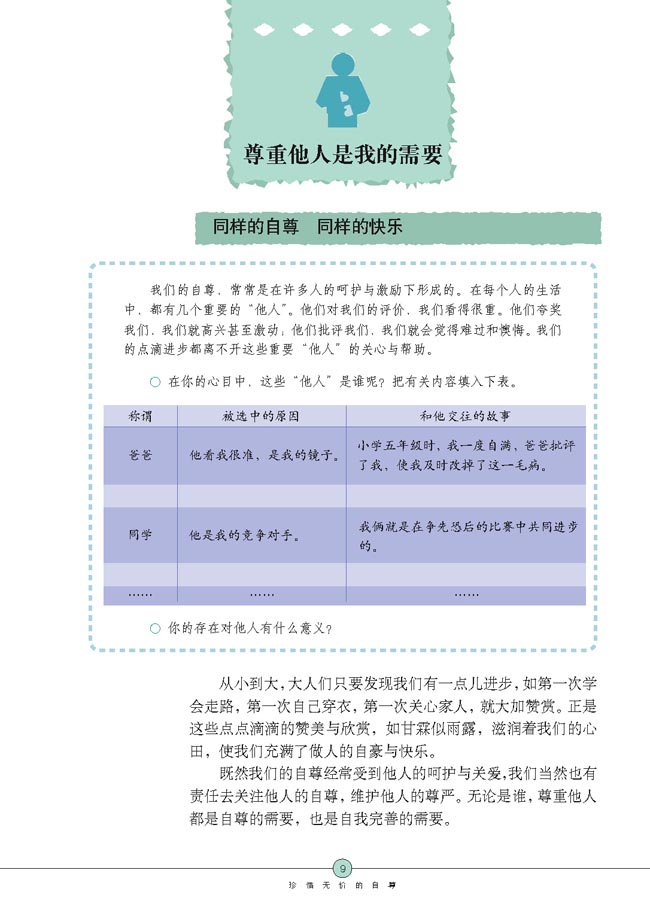 尊重他人是我的需要(第9页)