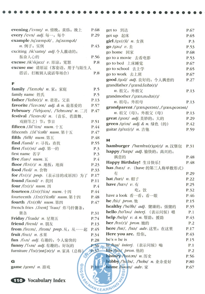 Vocabulary Index(第130页)