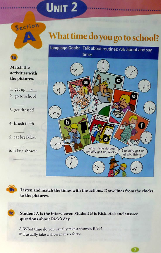 2 What timedo you go toschool?(第7页)