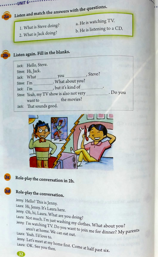 6 I’m watching TV.(第32页)