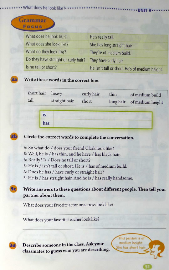 9 What does helook like?(第51页)