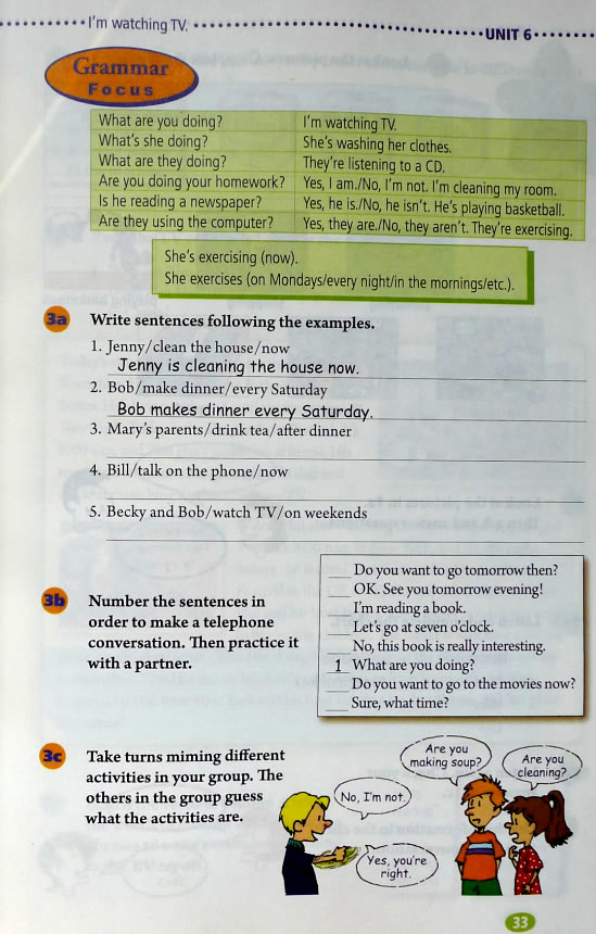 6 I’m watching TV.(第33页)