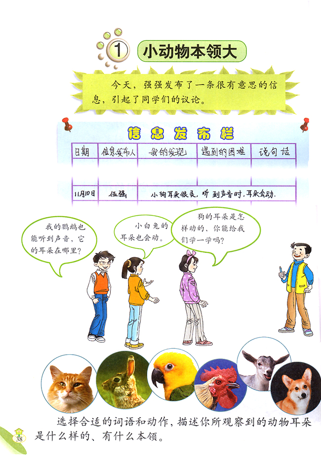 1 小动物本领大(第38页)