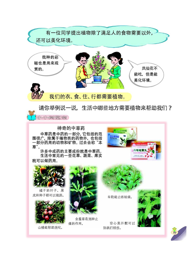 1 植物和我们的生活(第59页)