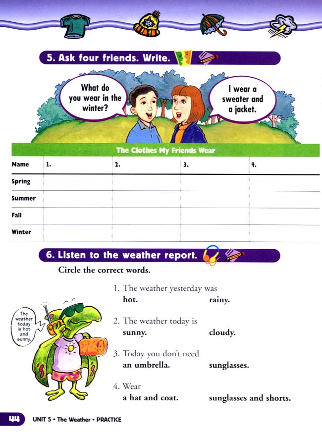 unit 5 The Weather(第44页)