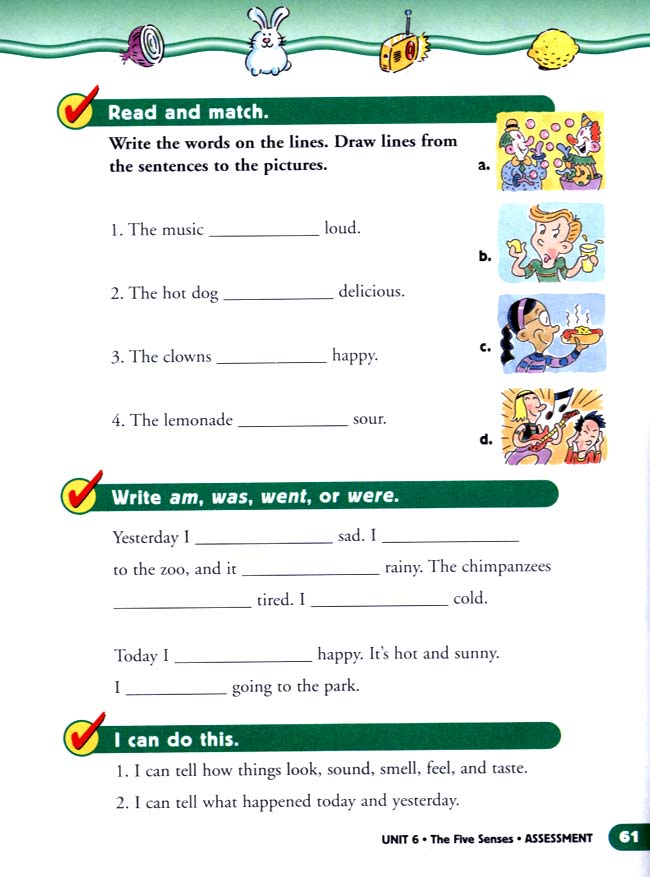 unit 6 The Five Senses(第61页)