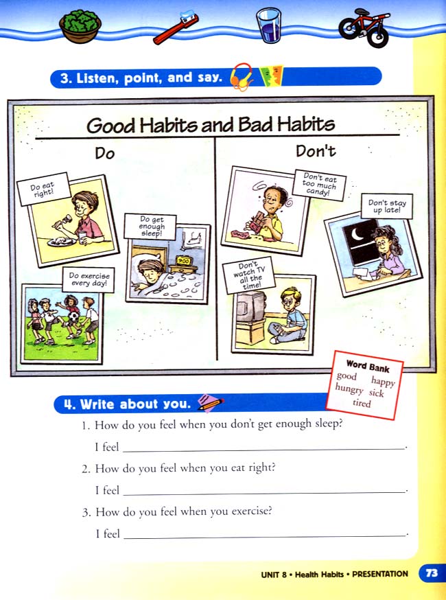 unit 8 Health Habits(第73页)