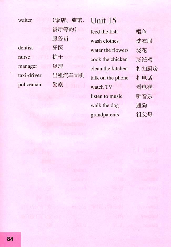 附录一 词汇表一(第84页)