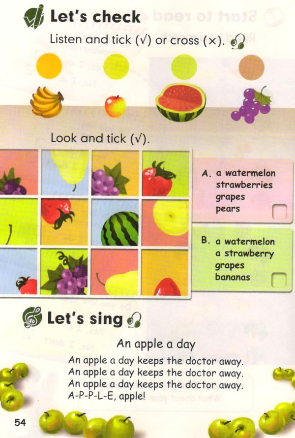 Unit 5 Do you like pears?(第54页)