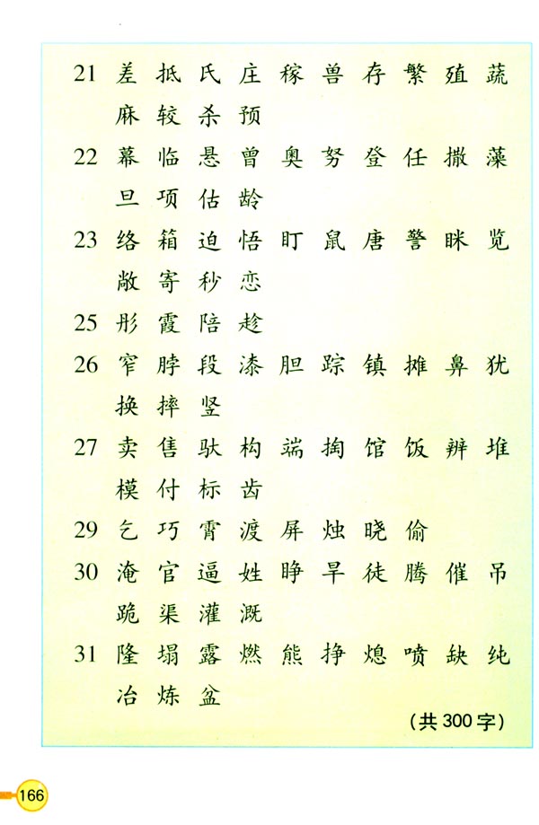 生字表（二）(第167页)