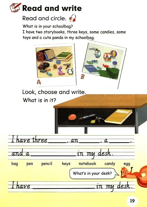 Unit 2 My schoolbag(第19页)