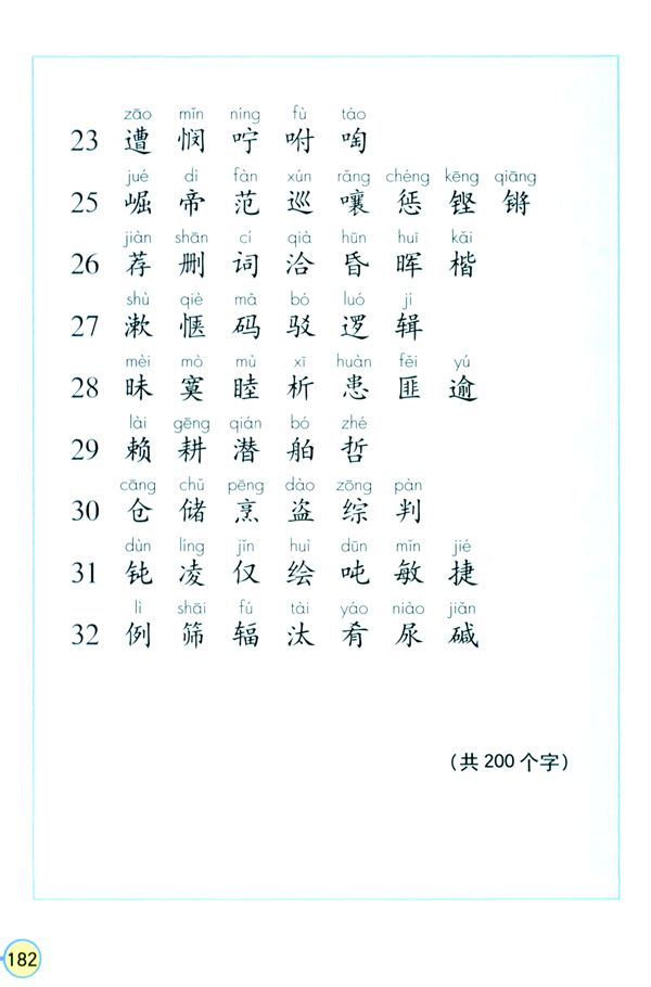 生字表（一）(第182页)
