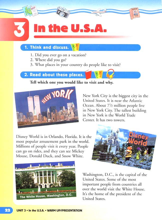 Unit 3 In the U.S.A.(第22页)