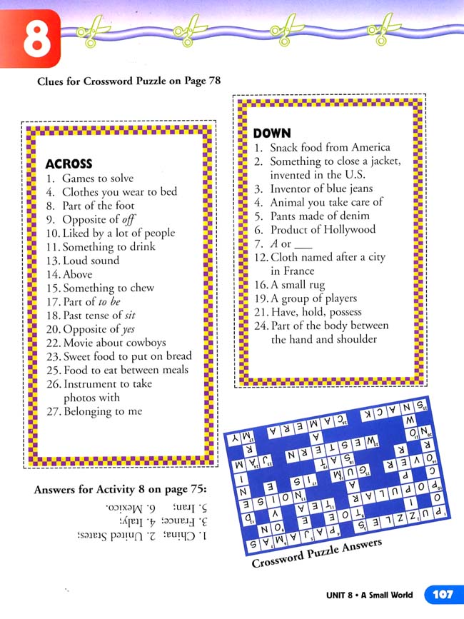 Unit 8 A Small World(第100页)