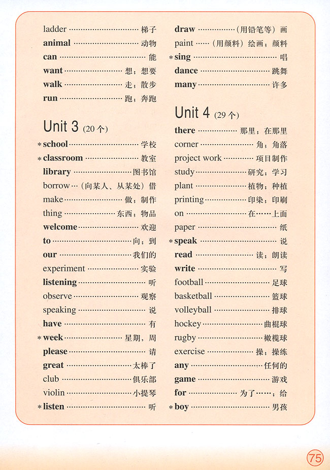 Words in Each Unit(第75页)