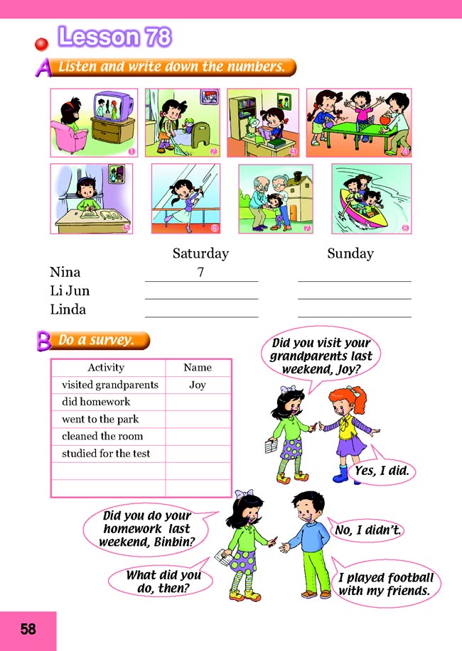 Unit 13 Last weekend(第58页)