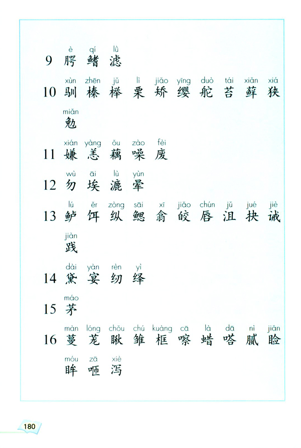 生字表（一）(第180页)