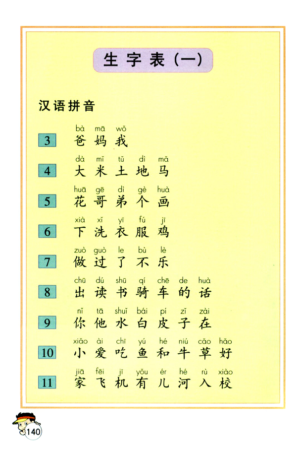 生字表（一）(第140页)