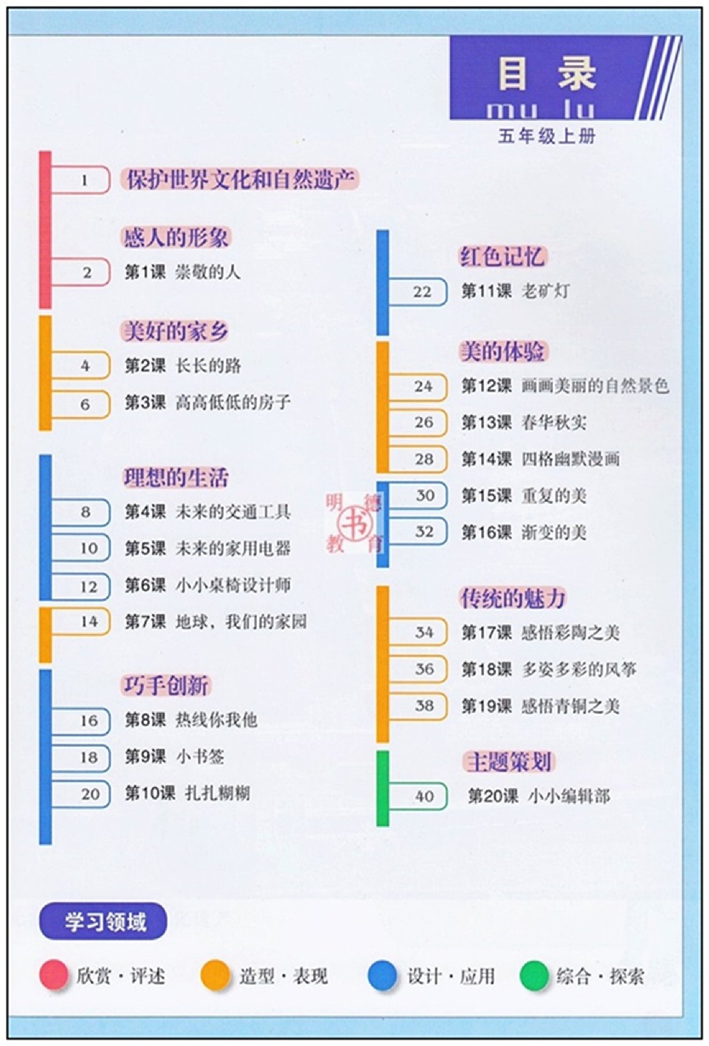 江西版五年级上学期美术上册